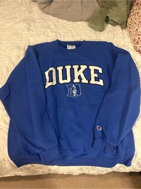 Champion Duke Crewneck Sweatshirt in Royal Blue with White Logo